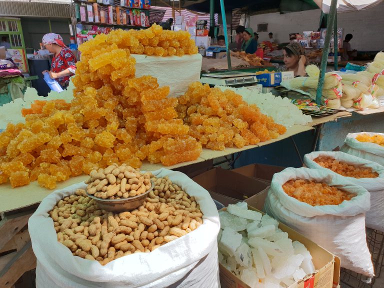 Sugar crystals in Osh Bazaar also known as Jayma Bazaar