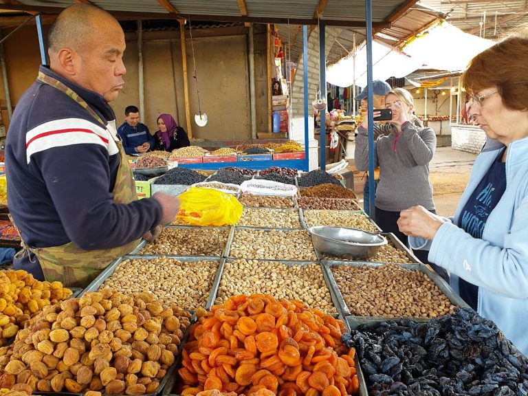 Dried fruits and nuts section of Osh Bazaar